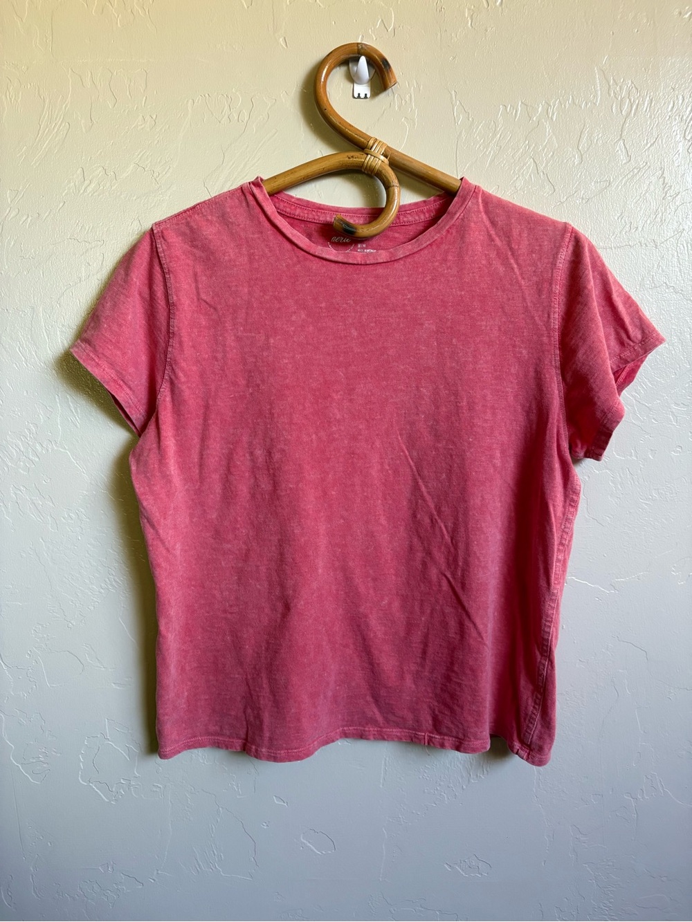 Aerie 100% Cotton Boxy Loose Fit Short Sleeve Distressed T-Shirt Size Medium